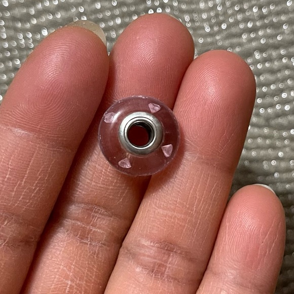 Retired Pandora Pink Hearts Effervescence Murano Glass Bead Charm 2015 Valentine - Picture 7 of 9